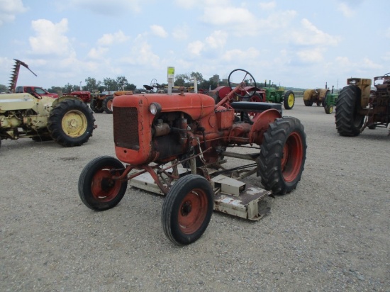 7759-ALLIS CHALMERS B w/ WOODS BELLY MOWER