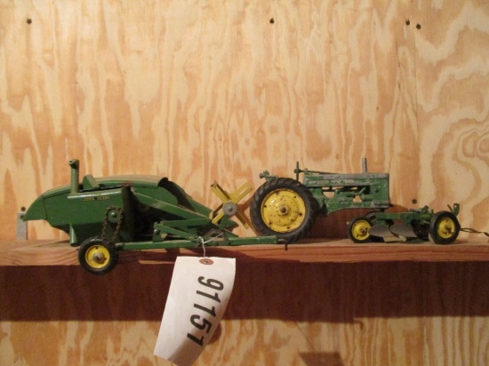 91151-JOHN DEERE 12 A COMBINE, JOHN DEERE 60, JOHN DEERE PLOW