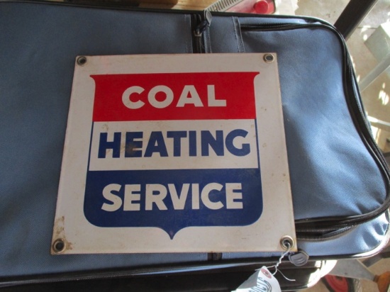 91500-COAL HEATING SERVICE PORCELAIN SIGN