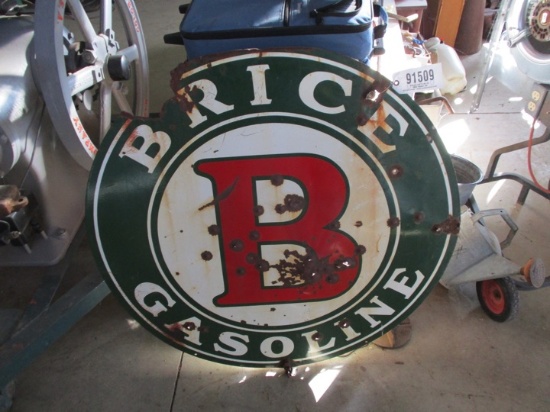 91509-BRICE GASOLINE PORCELAIN SIGN