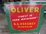 14005-OLIVER DOUBLE SIDED METAL SIGN