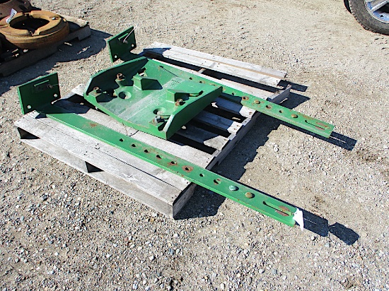 11711-PAIR OF JD RAILS AND FRONT WEIGHT