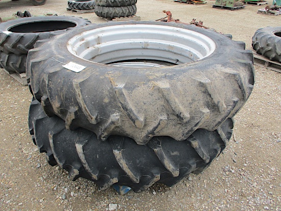 12443-PAIR OF 13.6-38 TIRES AND RIMS