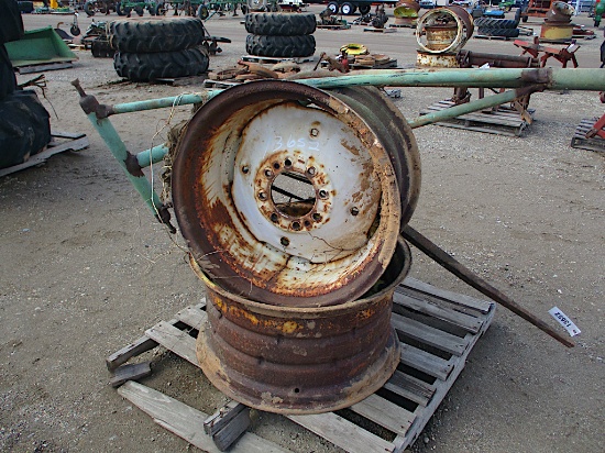 13652-PALLET OF MISC RIMS, BOOM POLE AND PLOW