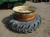 12687-15.5-38 TIRE W/ (2) RIMS