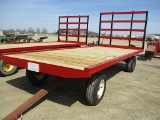 13433-18'L X 8'W WHITE OAK FLAT RACK WAGON W/ STANDARD