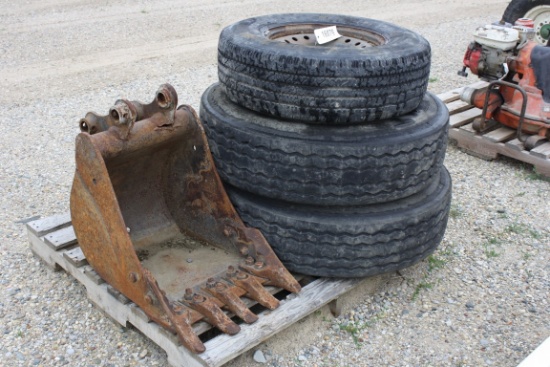 16079-(3) TIRES, EXCAVATOR BUCKET