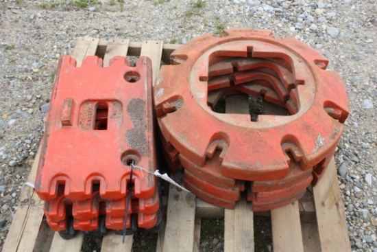 16433-(4) CASE WHEEL WEIGHTS, (4) CASE FRONT SLAB WEIGHTS