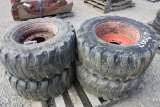 20069-(4) SKIDSTEER 12-16 TIRES AND RIMS