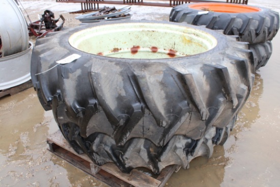 23375-(2) FIRESTONE 15.5-38 TIRES & RIMS