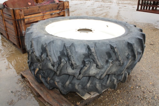 23378-(2) FIRESTONE 13.6-38 TIRES & RIMS