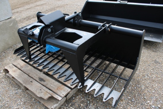 SKIDSTEER SKELETON GRAPPLE BUCKET - 76", SINGLE CYLINDER