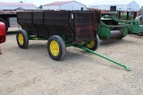 32275-WOODEN WAGON ON JOHN DEERE RUNNING GEAR