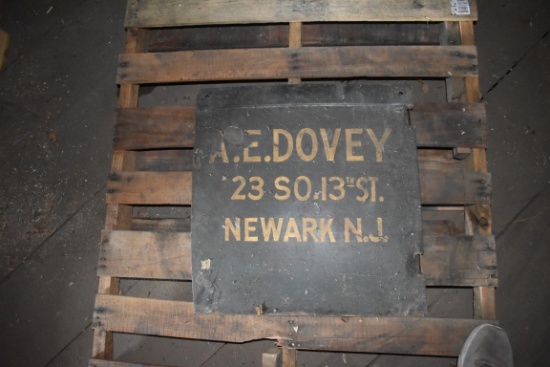 30501- DOOR w/ A.E.DOVEY NAME FROM NEWARK, NEW JERSEY, HAS PERFECT LOOK