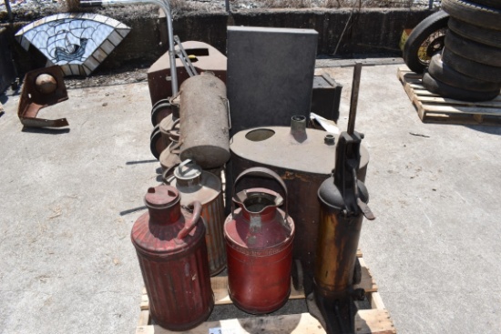 30323- 5 GALLON JUGS, TRUNKS, DRESSER & MISC. ITEMS