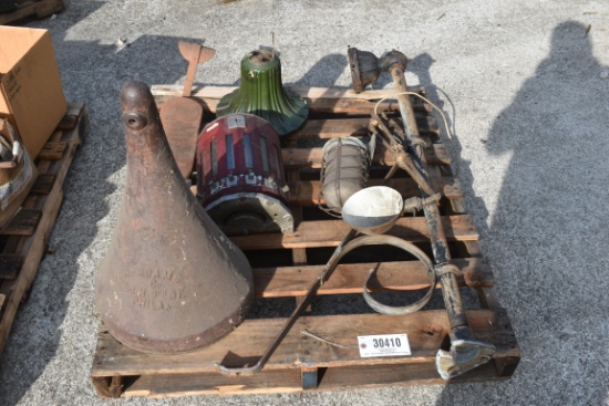 30410- LIGHTS, BRACKETS, COIN OPERATED CANDY MACHINE & BLACKSMITH TOOL, VERY UNIQUE
