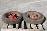 30056- (2) SPOKED RIMS & FIRESTONE TIRES