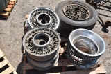 30227- (4) RIMS, (2) KNOCK OFF RIMS & MISC. WHEEL TRIM