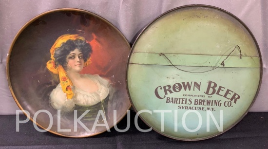 Pair of Crown Beer Advertisement Signs