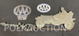 Car Weathervane and 2 AAA Badges