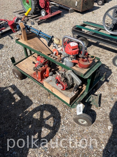 GREEN CART WITH ATTACHMENTS