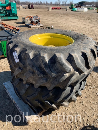 (2) JOHN DEERE COMBINE TIRES & RIMS