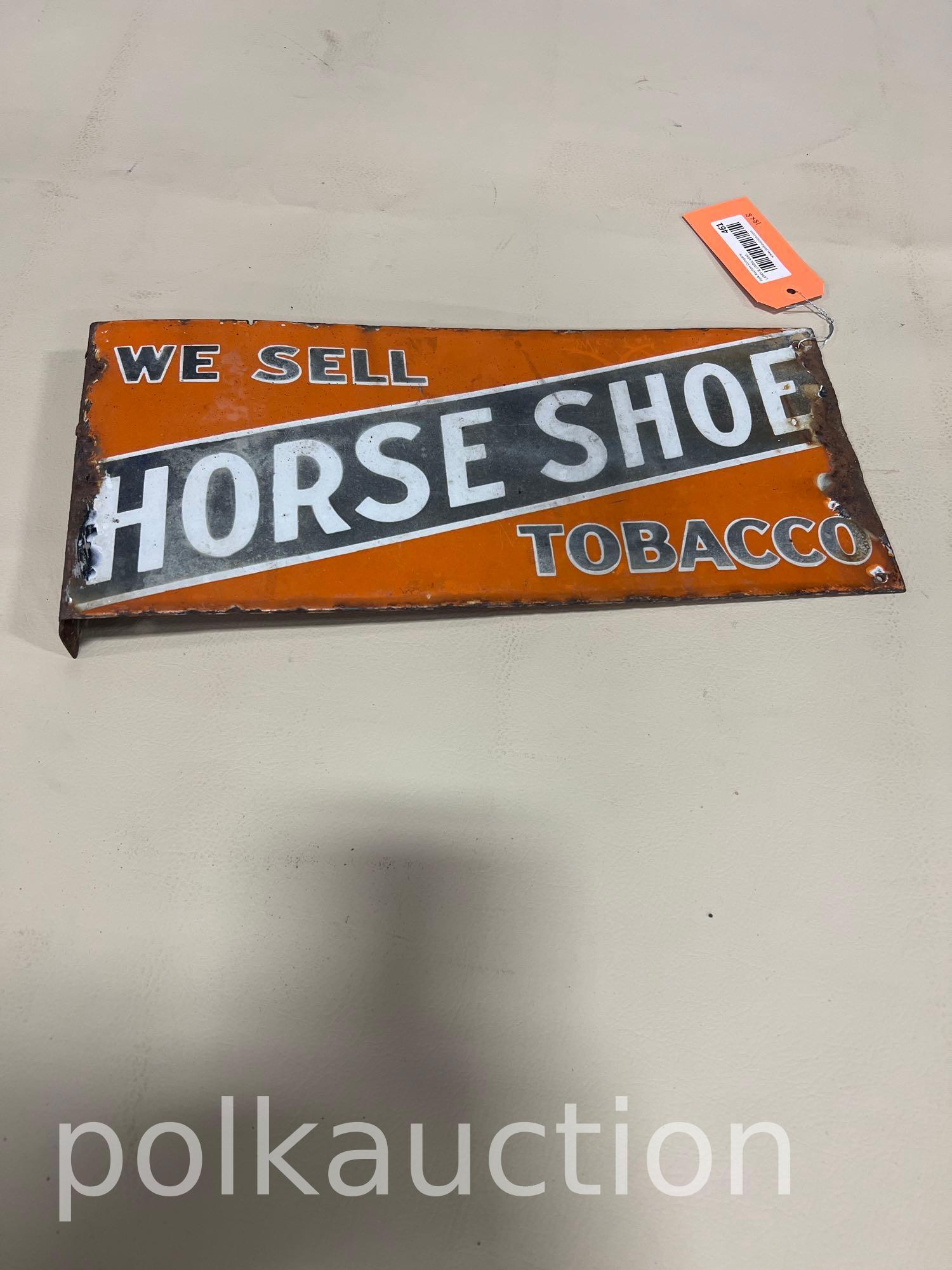 horseshoe tobacco DOUBLE SIDED HORSESHOE TOBACCO SIGN