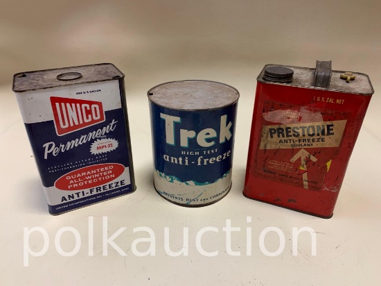 (3) VINTAGE ANTIFREEZE CANS