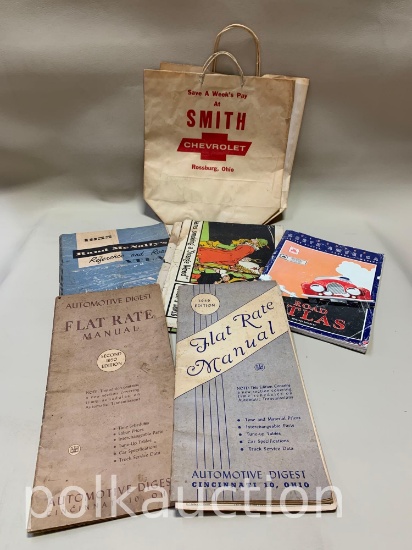 MISCELLANEOUS MANUALS, ATLAS & CHEVROLET SHOPPING BAGS