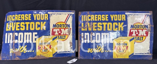116-(2) MORTON SALT SIGNS