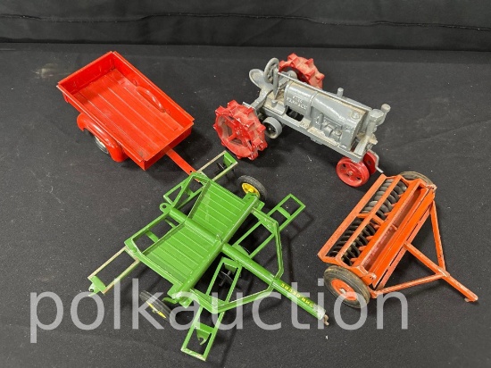 169-CAST IRON TRACTOR & MISC IMPLEMENTS