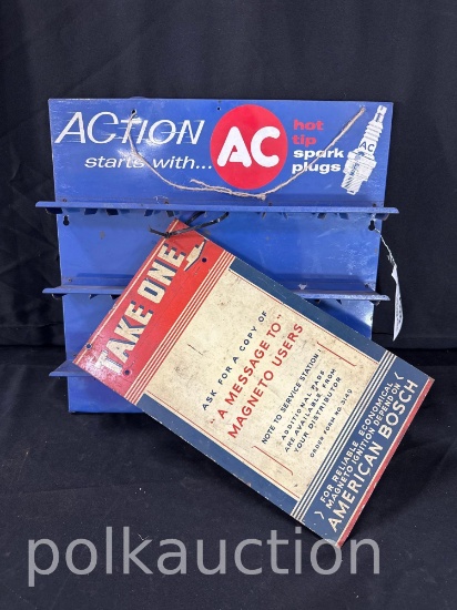 288-ACTION SPARK PLUG RACK & BOSCH SIGN