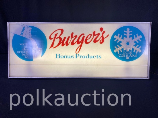 39322-MILK, BURGERS, & ICE CREAM LIGHTED SIGN