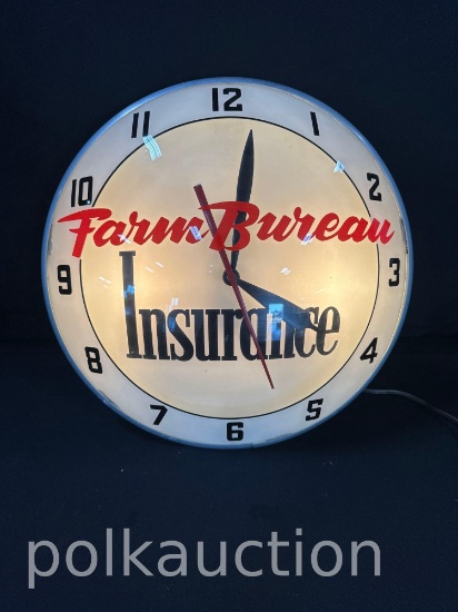 39651-FARM BUREAU LIGHTED CLOCK
