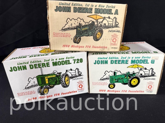 39740-ERTL JOHN DEERE A FFA EDITION, JOHN DEERE G, & JOHN DEERE 720