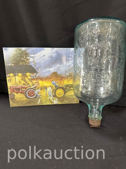 40302-GLASS INTERNATIONAL OIL BURNER RESEVOIR + SIGN
