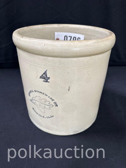 796-LOWELL STONEWARE CO 4 GALLON CROCK