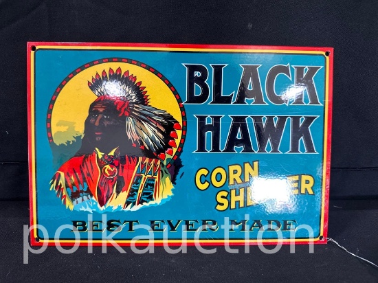 998-BLACK HAWK CORN SHELLER SIGN