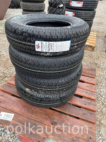 (4) KARRIER 205/75 R15 8PLY TRAILER TIRES