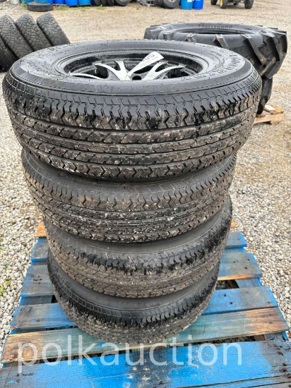 (4)GOOD RIDE 205/75 R15 TIRES AND RIMS