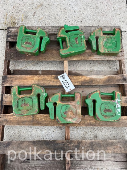 1227-(6) JOHN DEERE SUITCASE COMPACT WEIGHTS ( SOLD X $)