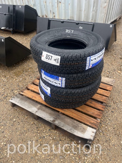 857-(4) NEW ST225/75R15 RADIAL TRAILER TIRES