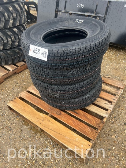 858-(4) NEW ST235/80R16 RADIAL TRAILER TIRES