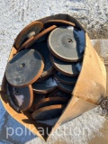 476-BOX OF (32) CAST IRON CLOSING WHEELS