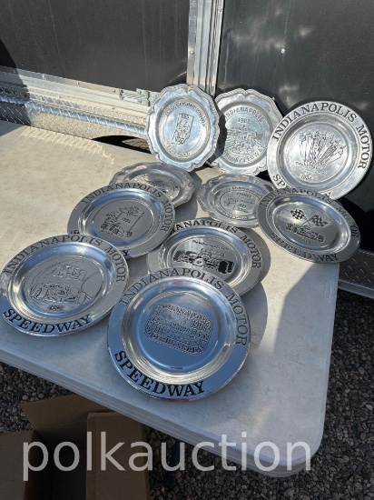 MANY INDY 500 PEWTER PLATES