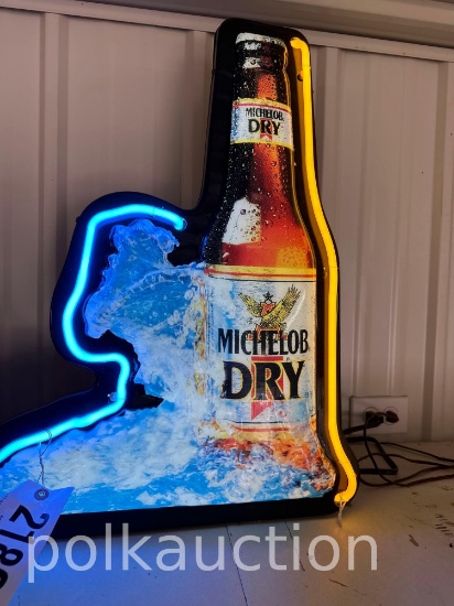 MICHELOB DRY NEON SIGN  **NO SHIPPING AVAILABLE**