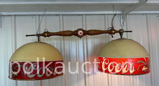 COORS DOUBLE HANGING LAMP  **NO SHIPPING AVAILABLE**