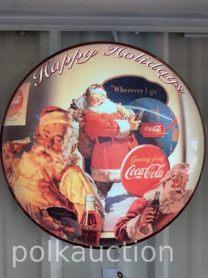 COCA-COLA HAPPY HOLIDAYS LIGHTED SIGN  **NO SHIPPING AVAILABLE**