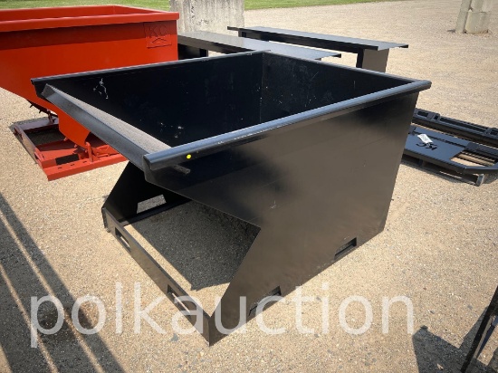 5447-1.5 CUBIC YARD SKID STEER HOPPER W/FORK POCKETS