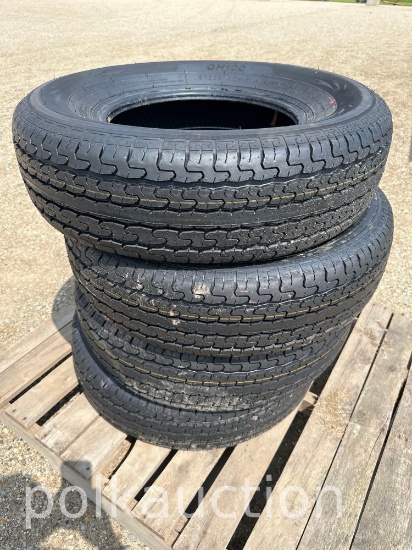 5522-(4) NEW ST225/75R15 RADIAL TRAILER TIRES